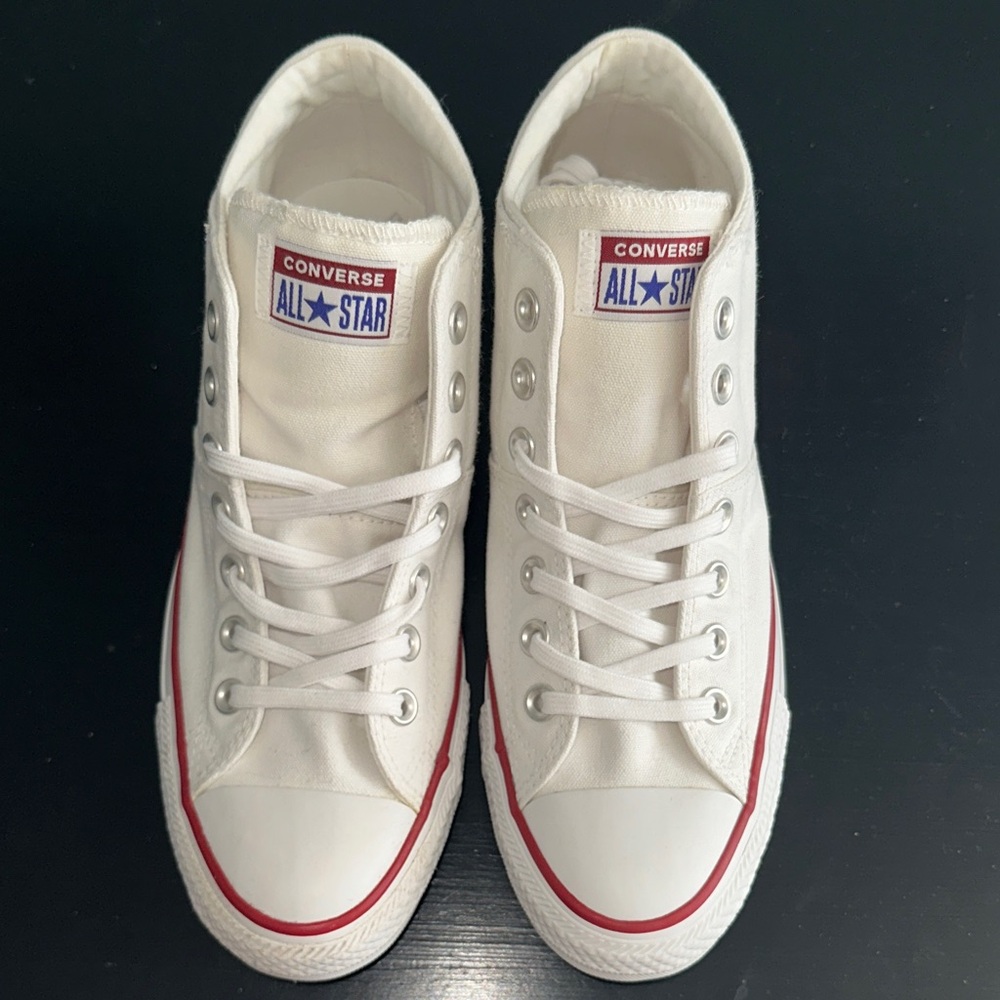 Converse White and Red High-Top Sneakers - Picture 5 of 5